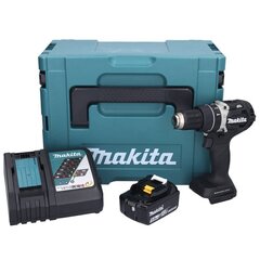 Аккумуляторная ударная дрель Makita Dhp 484 Rtjb, 18 В, с аккумулятором и зарядным блоком цена и информация | Шуруповерты, дрели | kaup24.ee