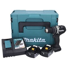 Аккумуляторная ударная дрель Makita Dhp 484 Rfjb, 18 В, с аккумулятором и зарядным блоком цена и информация | Шуруповерты, дрели | kaup24.ee