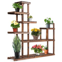 7-уровневая деревянная подставка для растений Costway 130,5 x 60 x 25 см цена и информация | Подставки для цветов, держатели для вазонов | kaup24.ee