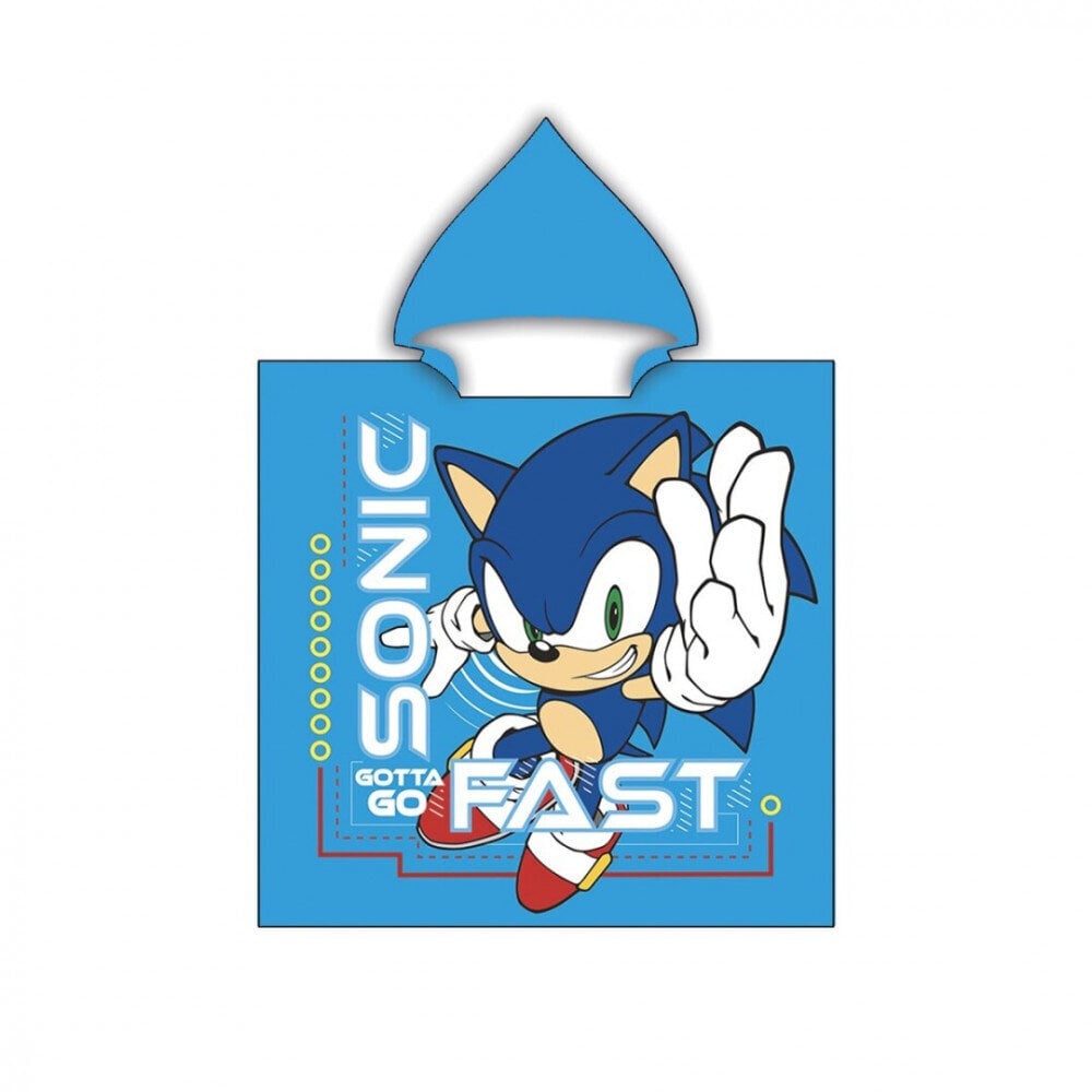 Rannarätiku pontšo Sonic the Hedgehog, 55x110 cm hind ja info | Rätikud, saunalinad | kaup24.ee