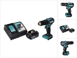 Аккумуляторная ударная дрель Makita DHP 483 RG1 18 В 40 Нм + 1х аккумулятор 6,0 Ач + устройство для зарядки цена и информация | Шуруповерты, дрели | kaup24.ee