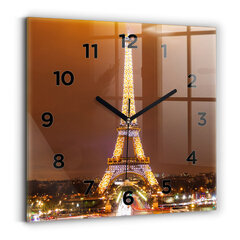 Seinakell Valgustatud Eiffeli torn, 30x30 cm цена и информация | Часы | kaup24.ee