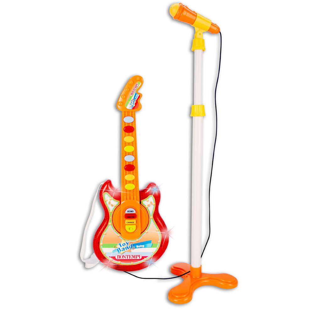 Laste kitarr koos mikrofoniga Bontempi, oranž цена и информация | Arendavad mänguasjad | kaup24.ee