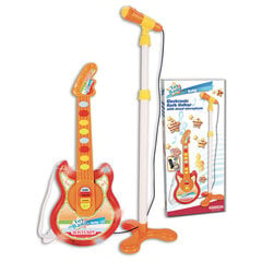 Laste kitarr koos mikrofoniga Bontempi, oranž hind ja info | Arendavad mänguasjad | kaup24.ee