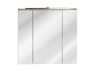 Тумба для ванной комнаты с зеркалом Comad Capri Oak 843A FSC, коричневый цена и информация | Шкафчики для ванной | kaup24.ee
