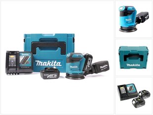 Эксцентриковая шлифовальная машинка Makita BBO 180 RFJ 18В с 2х аккумуляторами и блоком для зарядки цена и информация | Шлифовальные машины | kaup24.ee