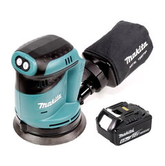 Аккумуляторная эксцентриковая шлифмашинка Makita DBO 180 G1 18 В 125 мм + 1 аккумулятор 6,0 Ач - нет зарядного устройства цена и информация | Шлифовальные машины | kaup24.ee