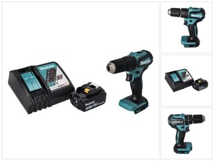 Аккумуляторная ударная дрель Makita DHP 483 RT1 18 В 40 Нм + 1х аккумулятор 5,0 Ач + устройство для зарядки цена и информация | Шуруповерты, дрели | kaup24.ee