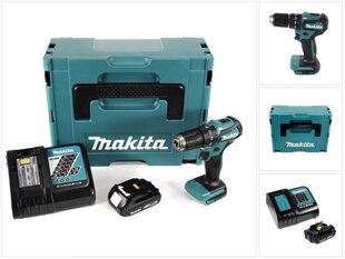 Аккумуляторная ударная дрель Makita DHP 483 Y1J-D 18 В 40 Нм Makpac + 1х 1,5 Ач аккумулятор + зарядный блок цена и информация | Шуруповерты, дрели | kaup24.ee