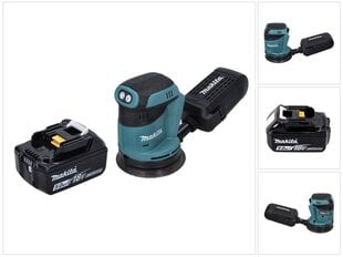 Аккумуляторная орбитальная шлифмашинка Makita DBO 180 T1, 18 В, 125 мм, с аккумулятором, без зарядного устройства цена и информация | Шлифовальные машины | kaup24.ee