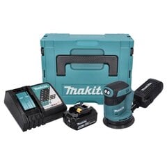 Аккумуляторная эксцентриковая шлифовальная машинка Makita DBO 180 RG1J 18 В 125 мм + 1х аккумулятор 6,0 Ач + зарядное устройство + Makpac цена и информация | Шлифовальные машины | kaup24.ee