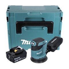 Аккумуляторная орбитальная шлифмашинка Makita DBO 180 T1J, 18 В, 125 мм, с аккумулятором 5,0 Ач, Makpac, без зарядного устройства цена и информация | Шлифовальные машины | kaup24.ee