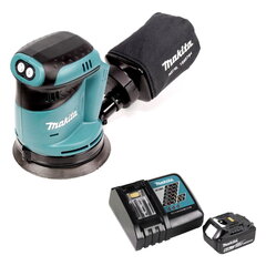 Аккумуляторная эксцентриковая шлифовальная машинка Makita DBO 180 RG1 18 В 125 мм + 1 аккумулятор 6,0 Ач + зарядное устройство цена и информация | Шлифовальные машины | kaup24.ee