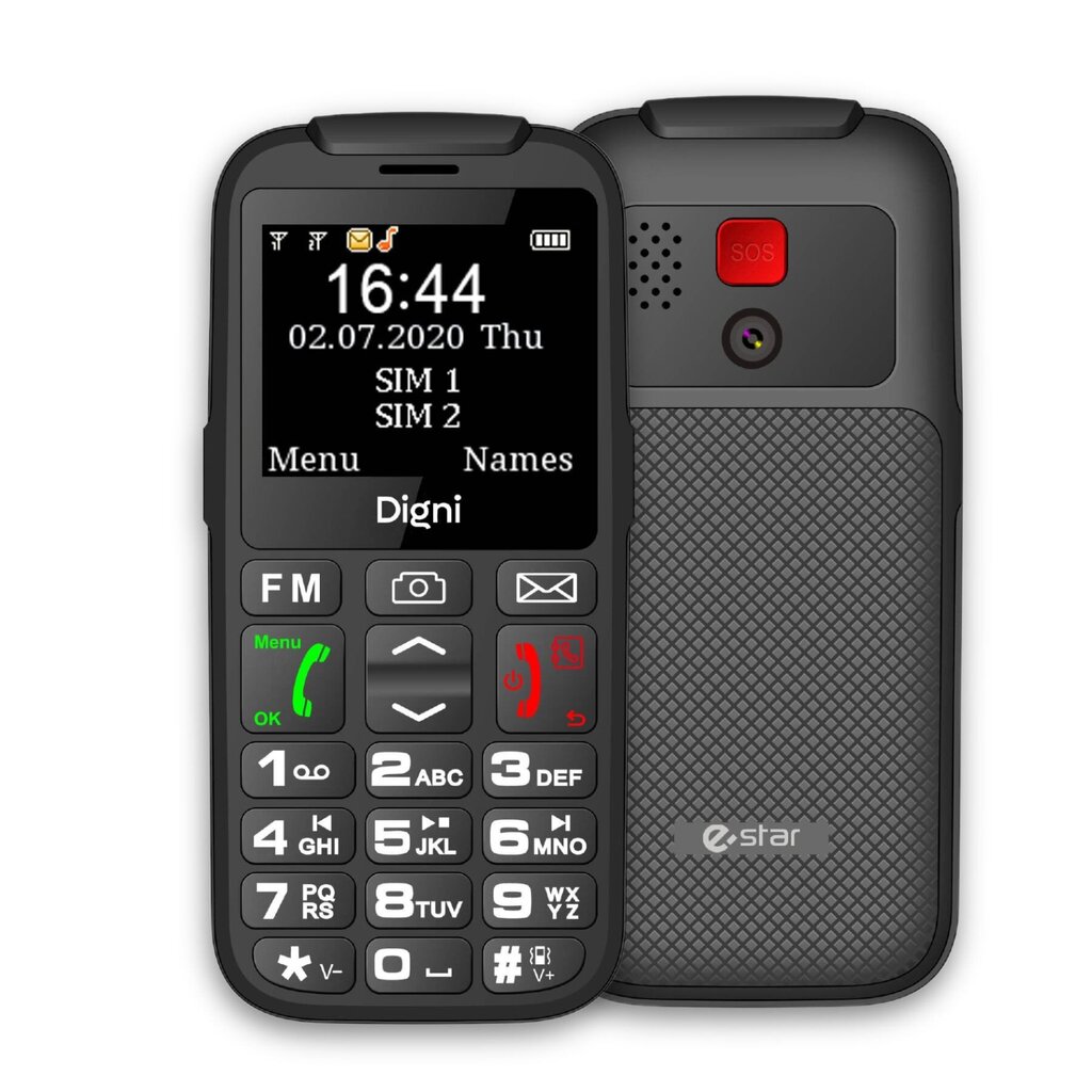 eSTAR Digni Talk Senior Phone Dual SIM Black цена и информация | Telefonid | kaup24.ee