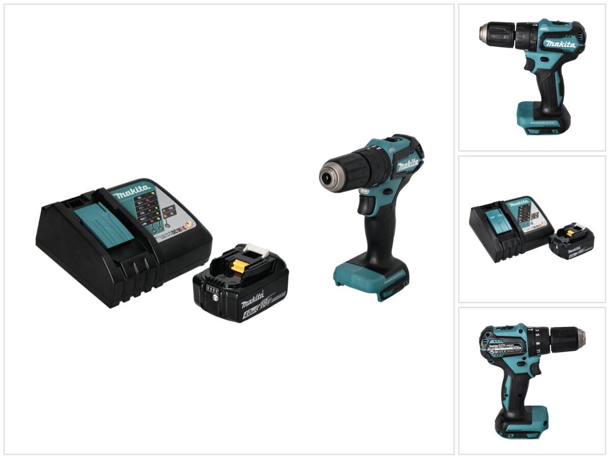 Akulööktrell Makita DHP 483 RM1 18 V 40 Nm + 1x aku 4,0 Ah + laadija hind ja info | Akutrellid ja akukruvikeerajad | kaup24.ee