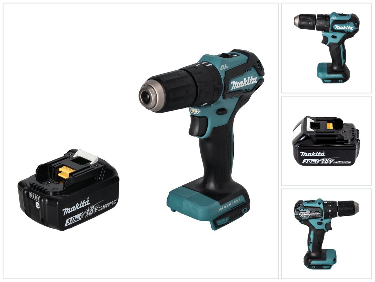 Akulööktrell Makita DHP 483 F1 18 V 40 Nm + 1x aku 3,0 Ah - ilma laadijata цена и информация | Akutrellid, kruvikeerajad | kaup24.ee