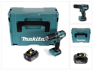 Аккумуляторная ударная дрель Makita DHP 483 T1J 18 В 40 Нм + 1x аккумулятор 5,0 Ач + Makpac - без зарядного блока цена и информация | Шуруповерты, дрели | kaup24.ee