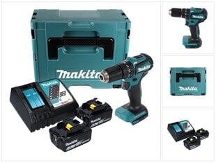 Akulööktrell Makita DHP 483 RGJ 18 V 40 Nm + 2x akut 6,0 Ah + laadija + Makpac hind ja info | Akutrellid, kruvikeerajad | kaup24.ee