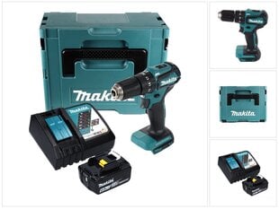 Аккумуляторная ударная дрель Makita DHP 483 RG1J 18 В 40 Нм + 1х аккумулятор 6,0 Ач + зарядный блок + Makpac цена и информация | Шуруповерты, дрели | kaup24.ee