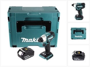 Аккумуляторный ударный гайковерт Makita DTD 155 G1J 18 В 140 Нм 1/4" + 1х аккумулятор 6,0 Ач + Makpac - без зарядного блока цена и информация | Шуруповерты, дрели | kaup24.ee