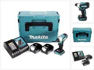 Akulööktrell Makita DTD 155 RTJ 18 V 140 Nm 1/4" + 2x aku 5,0 Ah + laadija + Makpac цена и информация | Шуруповерты, дрели | kaup24.ee