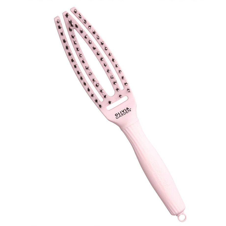 Väike juuksehari Olivia Garden Fingerbrush Combo Pastel Pink цена и информация | Juukseharjad, kammid, juuksuri käärid | kaup24.ee