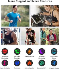 Fitpolo Smartwatch IP68 Waterproof Fitness, серый цена и информация | Fitpolo Мобильные телефоны, Фото и Видео | kaup24.ee