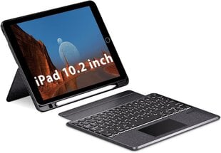 Doohoeek Qwertz для iPad 10.2 дюйма (9/8th/7th Gen), iPad Air (3rd Gen), iPad Pro 10.5, Bluetooth беспроводная клавиатура фолиант с трекпадом и подсветкой и 130° регулируемая подставка цена и информация | Чехлы для планшетов и электронных книг | kaup24.ee