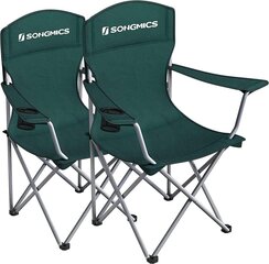 Songmics Комплект складных стульев для кемпинга, 2 шт., зеленый цена и информация | Туристическая мебель | kaup24.ee