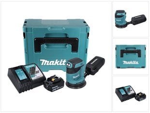 Аккумуляторная эксцентриковая шлифовальная машинка Makita DBO 180 RT1J 18 В 125 мм + 1х аккумулятор 5,0 Ач + зарядное устройство + Makpac цена и информация | Шлифовальные машины | kaup24.ee