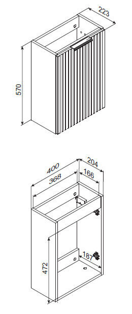 Vannitoa kapp Comad Adel Oak 82-40-B-1D, pruun hind ja info | Vannitoakapid | kaup24.ee