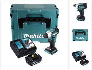 Аккумуляторный ударный гайковерт Makita DTD 155 RG1J 18 В 140 Нм 1/4" + 1х аккумулятор 6,0 Ач + зарядный блок + Makpac цена и информация | Шуруповерты, дрели | kaup24.ee