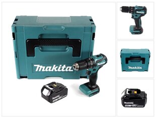 Аккумуляторная ударная дрель Makita DHP 483 M1J 18 В 40 Нм + 1 аккумулятор 4,0 Ач + Makpac - без зарядного блока цена и информация | Шуруповерты, дрели | kaup24.ee