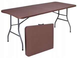 Стол складной "Bankietowo" 180x74 см, коричневый цена и информация | Садовые столы и столики | kaup24.ee