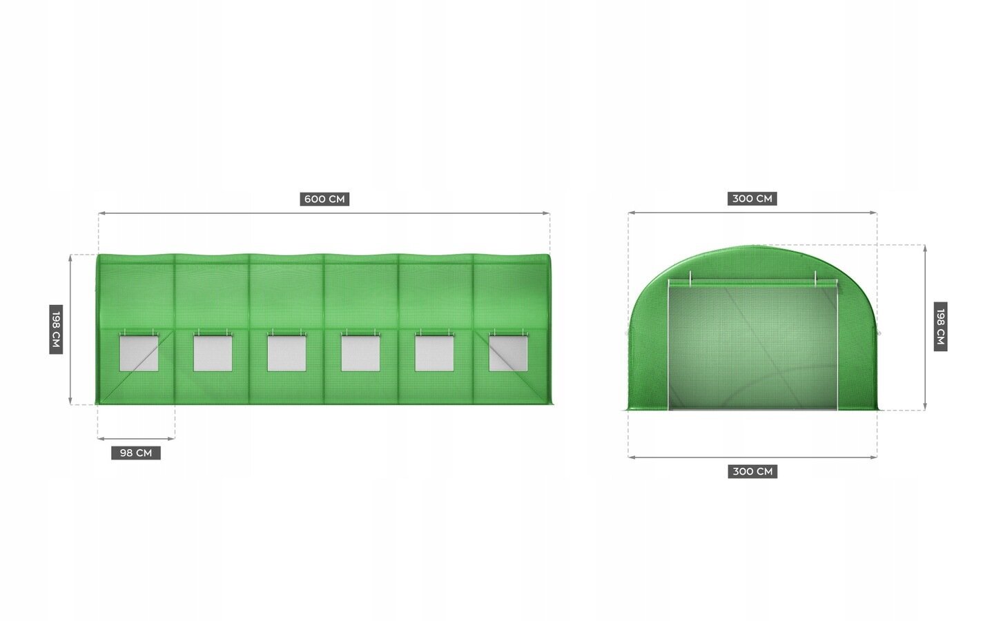 "Gregman" kasvuhoone, 18 m² 600 x 300 cm roheline" цена и информация | Kasvuhooned | kaup24.ee