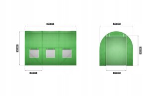 Теплица "Gregman", 6 м², 295 x 195 см, зеленая цена и информация | Теплицы | kaup24.ee