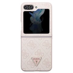 Guess GUHCZF5P4TDPP F731 Z Flip5 różowy|pink hardcase Leather 4G Triangle Strass цена и информация | Чехлы для телефонов | kaup24.ee