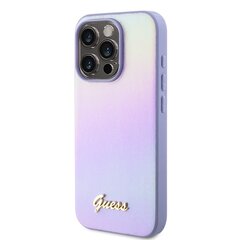 Guess PU Leather Iridescent Metal Script Case for iPhone 15 Pro Gold цена и информация | Чехлы для телефонов | kaup24.ee