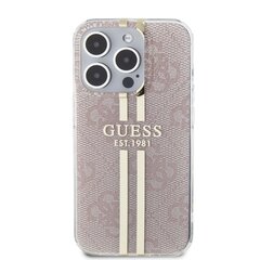 Guess IML 4G Gold Stripe Case for iPhone 15 Pro Max Pink цена и информация | Чехлы для телефонов | kaup24.ee