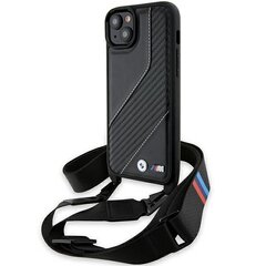 BMW BMHCP15M23PSCCK iPhone 15 Plus | 14 Plus 6.7" czarny|black hardcase M Edition Carbon Stripe & Strap цена и информация | Чехлы для телефонов | kaup24.ee