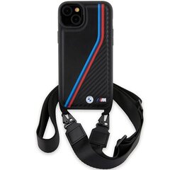 BMW BMHCP15M23PSVTK iPhone 15 Plus | 14 Plus 6.7" czarny|black hardcase M Edition Carbon Tricolor Lines & Strap цена и информация | Чехлы для телефонов | kaup24.ee