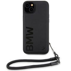 BMW BMHCP15M23RMRLK iPhone 15 Plus | 14 Plus 6.7" czarny|black hardcase Signature Leather Wordmark Cord цена и информация | Чехлы для телефонов | kaup24.ee