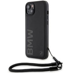 BMW BMHCP15M23RMRLK iPhone 15 Plus | 14 Plus 6.7" czarny|black hardcase Signature Leather Wordmark Cord цена и информация | Чехлы для телефонов | kaup24.ee