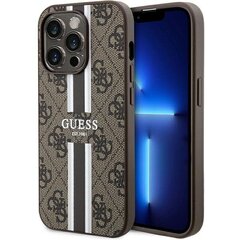 Guess GUHMP15LP4RPSW iPhone 15 Pro 6.1" brązowy|brown hardcase 4G Printed Stripes MagSafe цена и информация | Чехлы для телефонов | kaup24.ee