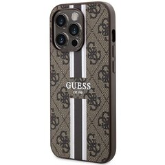 Guess GUHMP15LP4RPSW iPhone 15 Pro 6.1" brązowy|brown hardcase 4G Printed Stripes MagSafe цена и информация | Чехлы для телефонов | kaup24.ee