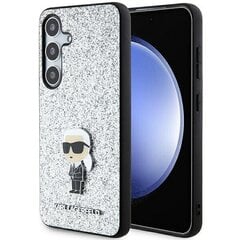 Karl Lagerfeld KLHCS24MGCNPSG S24+ S926 srebrny|silver hardcase Fixed Glitter Ikonik Logo Metal Pin цена и информация | Чехлы для телефонов | kaup24.ee