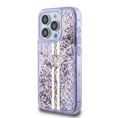 Guess PC|TPU Liquid Glitter Gold Stripe Case for iPhone 15 Pro Max Purple цена и информация | Чехлы для телефонов | kaup24.ee