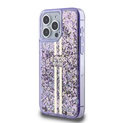 Guess PC|TPU Liquid Glitter Gold Stripe Case for iPhone 15 Pro Max Purple цена и информация | Чехлы для телефонов | kaup24.ee