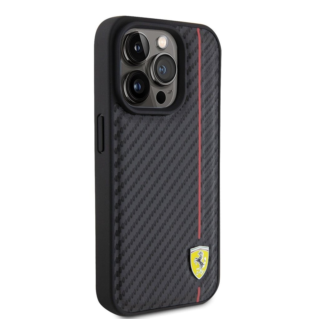 Ferrari Leather Carbon Vertical Red Line Case цена и информация | Telefoni kaaned, ümbrised | kaup24.ee