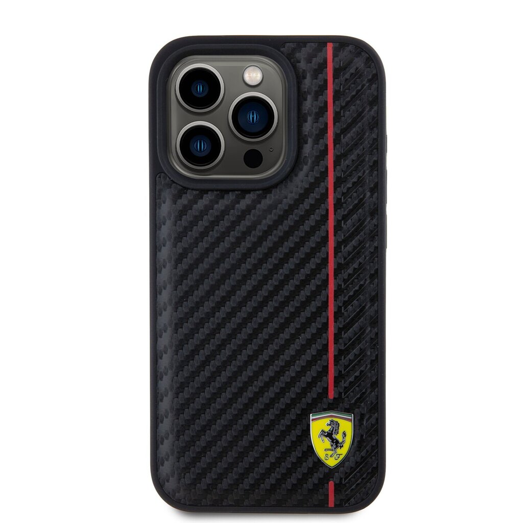 Ferrari Leather Carbon Vertical Red Line Case цена и информация | Telefoni kaaned, ümbrised | kaup24.ee